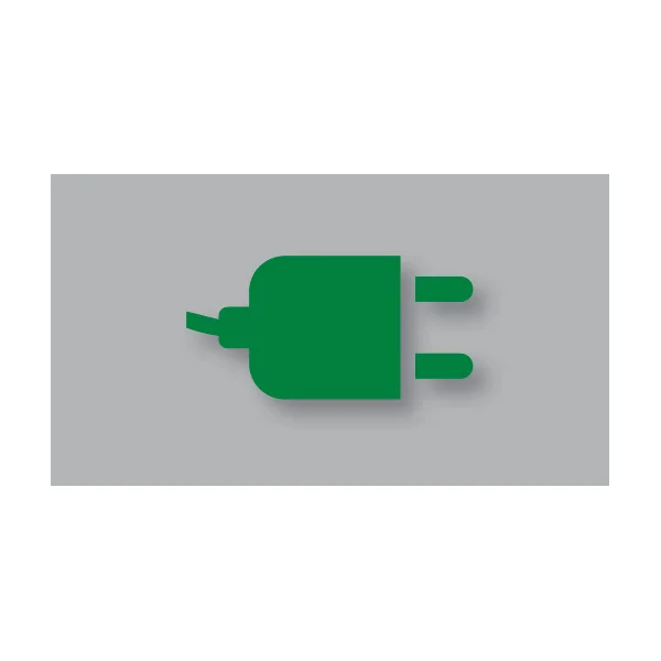 Předformované dopravní značení pro elektromobily ''Zástrčka'' – termoplast, zelená, 1600×800mm