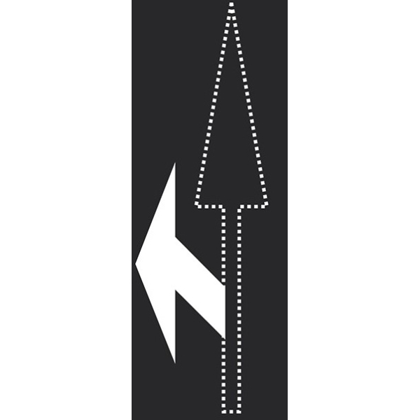 Předformované dopravní značení ''Šipka vlevo'' – termoplast, bílá, 2000×850 mm, balení 2 ks