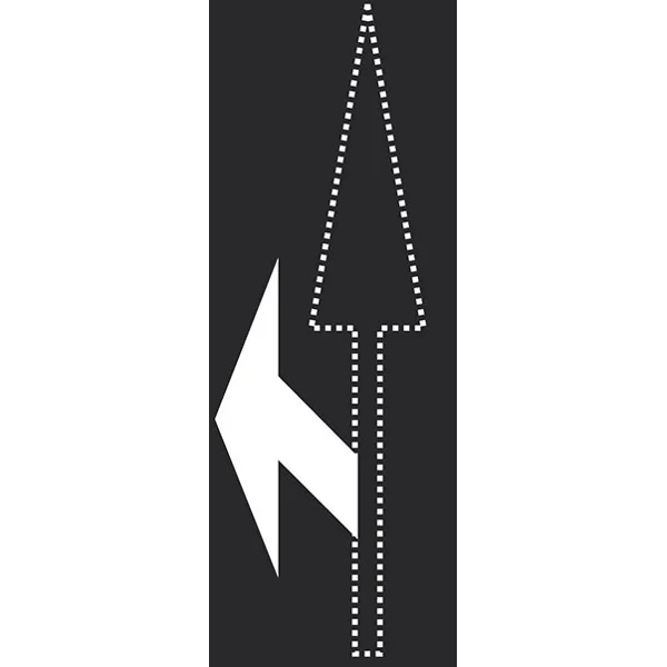 Předformované dopravní značení ''Šipka vlevo'' – termoplast, bílá, 2000×850 mm, balení 2 ks