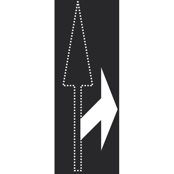 Předformované dopravní značení ''Šipka vpravo'' – termoplast, bílá, 2000×850 mm, balení 2 ks