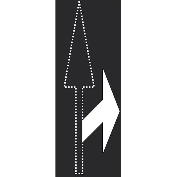 Předformované dopravní značení ''Šipka vpravo'' – termoplast, bílá, 2000×850 mm, balení 2 ks