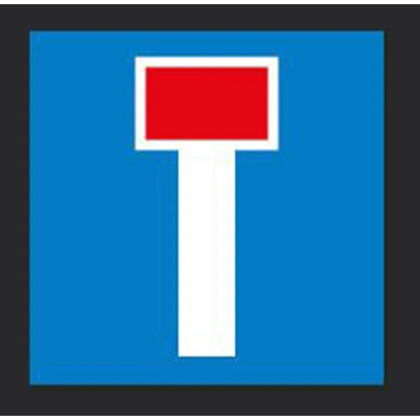 Předformované dopravní značení ''Slepá pozemní komunikace'' – termoplast, 1000×1000 mm