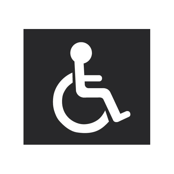 Předformované dopravní značení ''Stání pro invalidy'' – termoplast, bílá, 300×250 mm, balení 30 ks