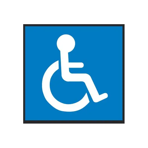 Předformované dopravní značení ''Stání pro invalidy'' – termoplast,   modrá, 1200×1500 mm