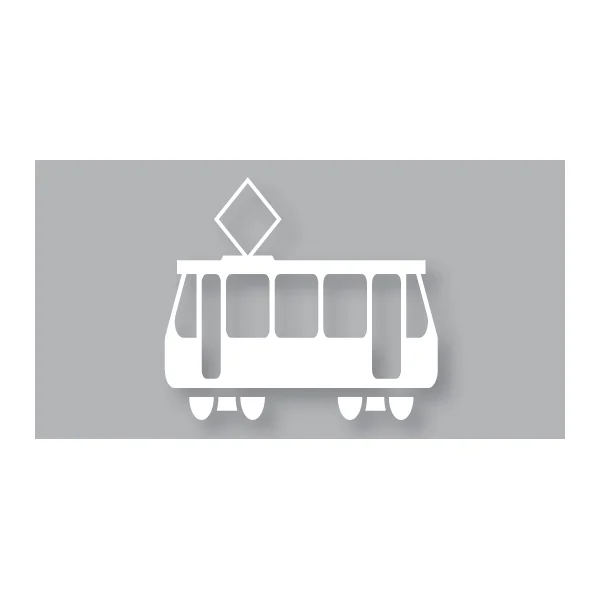 Předformované dopravní značení ''Tramvaj'' – termoplast, bílá, 800×900mm, bal 5 ks