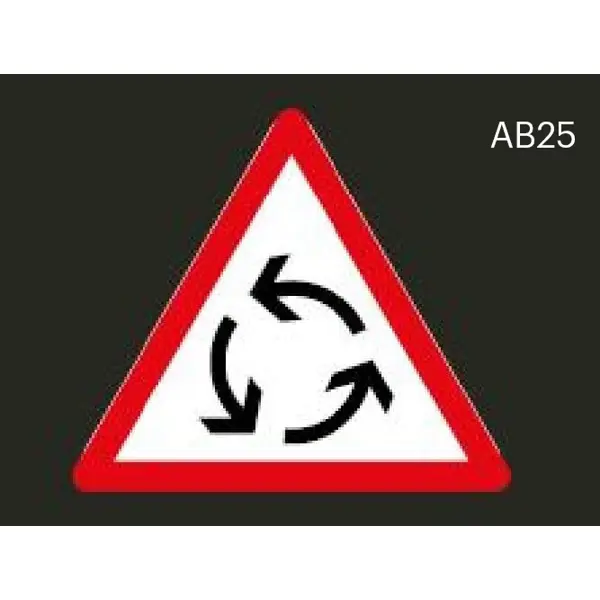 Předformované výstražné dopravní značení ''Křižovatka s kruhovým objezdem'' – termoplast, 2500×1000 mm