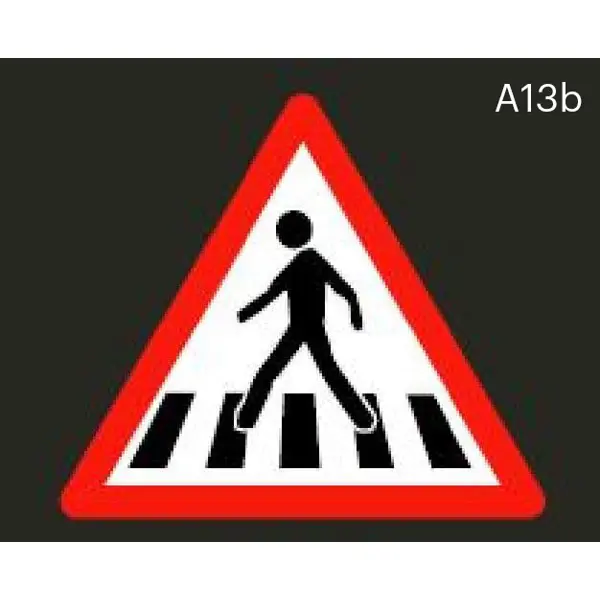 Předformované výstražné dopravní značení ''Přechod pro chodce'' – termoplast, 1000×1000 mm