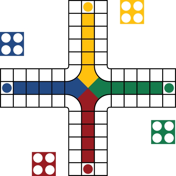 Předformované značení HoppyPlay ''Hrací plocha, ludo" – termoplast, 3970×3970 mm