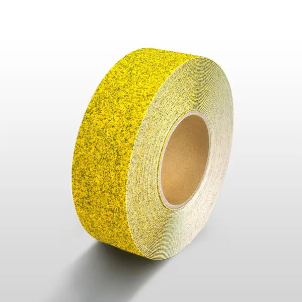 Protiskluzová páska standard WT-5411 – minerální granulát v syntetické pryskyřici, žlutá s tečkami, 25 mm × 18 m