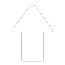 Protiskluzové podlahové piktogramy WT-5811, šipka – PU, bílá, 145×90 mm, balení 10 ks