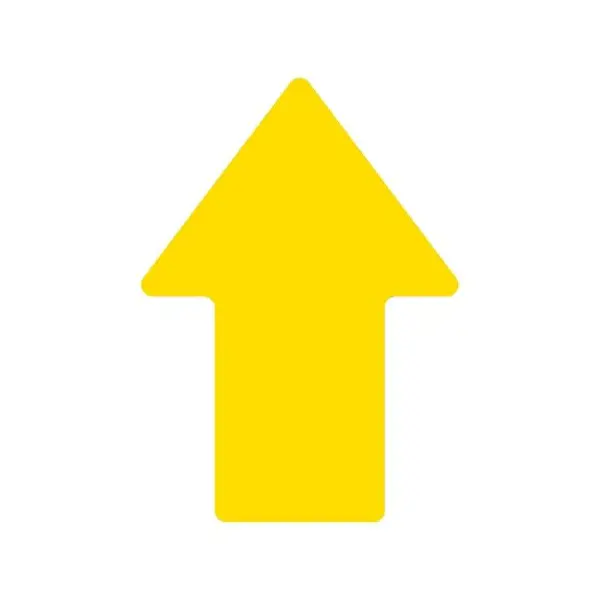 Protiskluzové podlahové piktogramy WT-5811, šipka – PU, žlutá, 145×90 mm, balení 10 ks