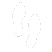 Protiskluzové podlahové piktogramy WT-5811, stopa (1 pár) – PU, bílá, 297×110 mm, balení 10 ks