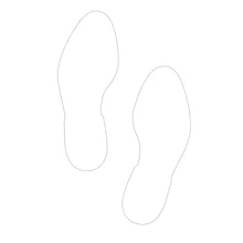 Protiskluzové podlahové piktogramy WT-5811, stopa (1 pár) – PU, bílá, 297×110 mm, balení 10 ks