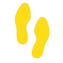 Protiskluzové podlahové piktogramy WT-5811, stopa (1 pár) – PU, žlutá, 297×110 mm, balení 10 ks