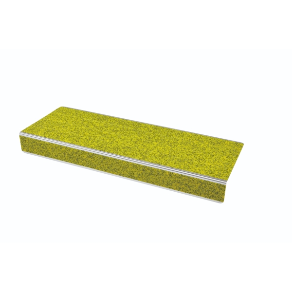 Protiskluzový profil na schodové hrany WT-5409 – minerální granulát v syntetické pryskyřici, žlutá, 600×31×106 mm