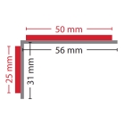 Protiskluzový profil na schodové hrany WT-5409 – minerální granulát v syntetické pryskyřici, žluto-černá, 1000×31×56 mm