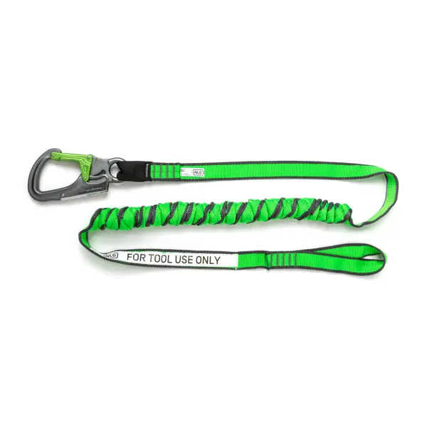 Pružný popruh NLG Lanyard na nářadí s nosností 20 kg – nylon, zeleno-černá