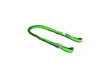 Pružný závěsný popruh NLG Lanyard na řetězovou pilu s nosností 10 kg – nylon, zeleno-černá, 850×25 mm