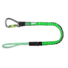 Pružný závěsný popruh NLG Lanyard s jednou karabinou a nosností 18 kg – nylon, zeleno-černá