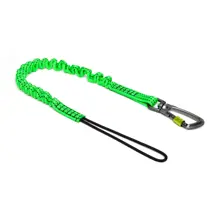 Pružný závěsný popruh NLG Lanyard s jednou karabinou – nylon, zelená