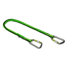 Pružný závěsný popruh NLG Lanyard se dvěma karabinami na nářadí – nylon, zeleno-černá