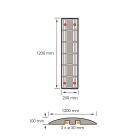 Retardér – kabelový přejezd 10 km/h, 40 t – 1200×250×100 mm, žluto-černá