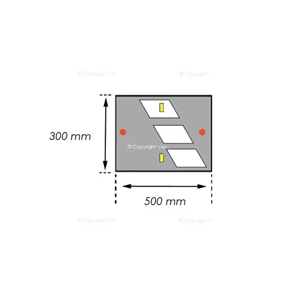 Retardér – kabelový přejezd 10 km/h, 40 t – 500×300×75 mm, žluto-černá