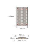 Retardér – kabelový přejezd 25 km/h, 40t – 900×500×50 mm, žluto-černá