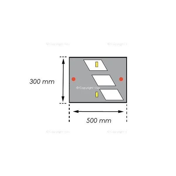 Retardér – kabelový přejezd 30 km/h, 40t – 500×300×55 mm, žluto-černá