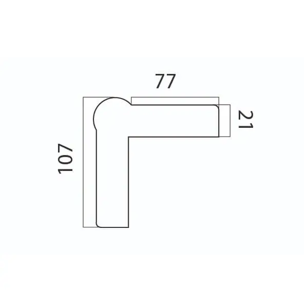 Rohový nárazník Trolley – TPR, šedá, 107×107×21 mm