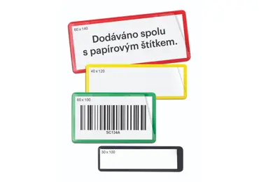 Samolepící kapsy na štítky, barevné