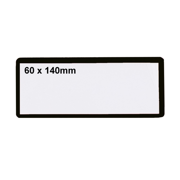 Samolepicí kapsy na štítky – černé, 60×140 mm, balení 100 ks