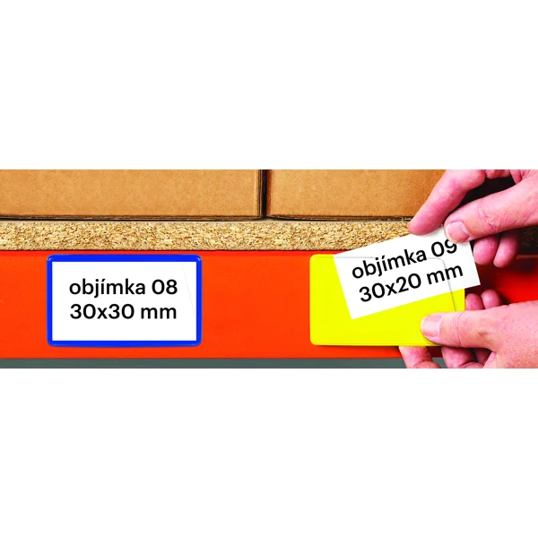 Samolepicí kapsy na štítky – žlutá, 60×140 mm, balení 100 ks