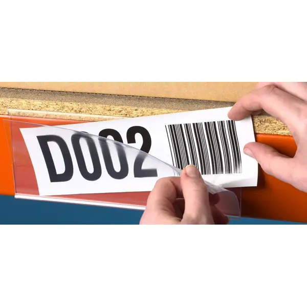 Samolepicí lišta, držák regálových štítků, typ V – 54 mm × 1 m, balení 10 ks