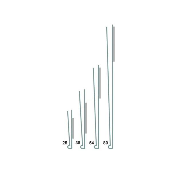 Samolepicí lišta, držák regálových štítků, typ V – 54×100 mm, balení 100 ks