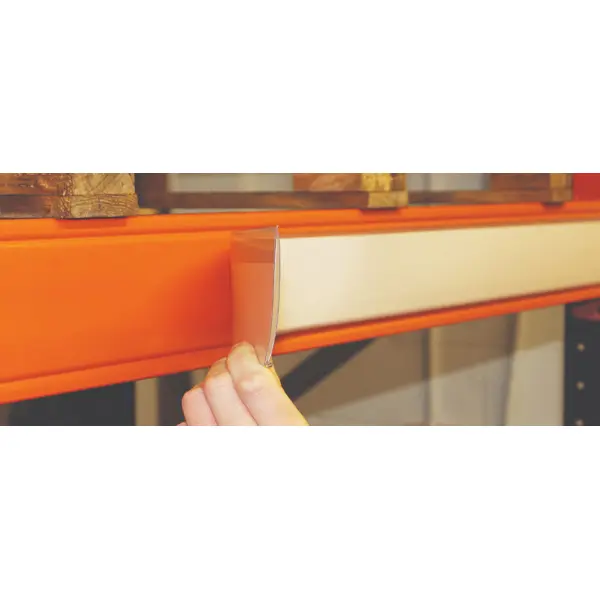 Samolepicí lišta, držák regálových štítků, typ V – 54×100 mm, balení 100 ks