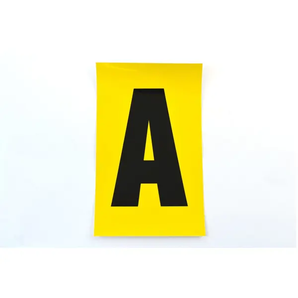 Samolepicí písmena – znak ''A'', žlutý podklad, 1 znak na kartě