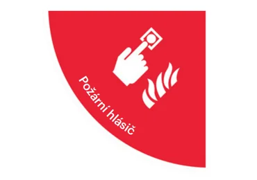 Samolepící plošné protiskluzové značení (čtvrtkruh) – Požární alarm