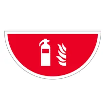 Samolepicí plošné protiskluzové značení (půlkruh), hasicí přístroj – luminiscenční PVC, 900×450 mm