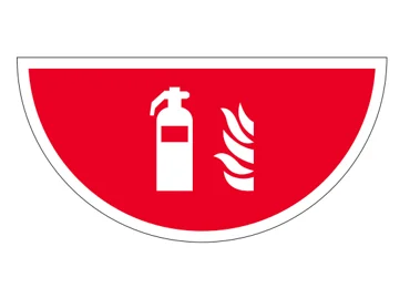 Samolepící plošné protiskluzové značení (půlkruh), luminiscenční – Hasicí přístroj 