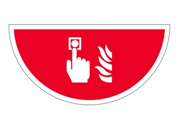 Samolepící plošné protiskluzové značení (půlkruh), luminiscenční – Požární alarm