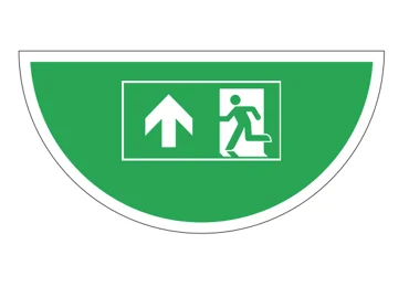 Samolepící plošné protiskluzové značení (půlkruh), luminiscenční – Úniková cesta 