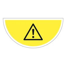 Samolepicí plošné protiskluzové značení (půlkruh), obecné varování – luminiscenční PVC, 750x375 mm