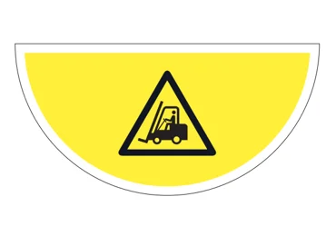 Samolepící plošné protiskluzové značení (půlkruh) – Pozor vysokozdvižný vozík