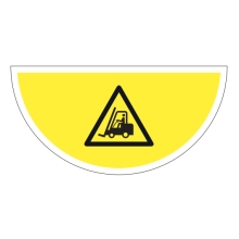 Samolepicí plošné protiskluzové značení (půlkruh), pozor vysokozdvižný vozík – PVC, 750x375 mm