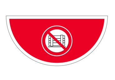 Samolepící plošné protiskluzové značení (půlkruh) – Zákaz skladování palet