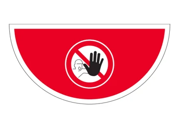 Samolepící plošné protiskluzové značení (půlkruh) – Zákaz vstupu 