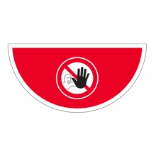 Samolepicí plošné protiskluzové značení (půlkruh), zákaz vstupu – luminiscenční PVC, 750x375 mm
