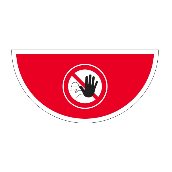 Samolepicí plošné protiskluzové značení (půlkruh), zákaz vstupu – PVC, 750x375 mm