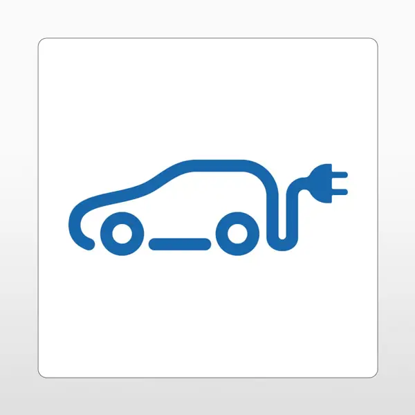 Samolepicí protiskluzové značení na vozovky, nabíjecí stanice 2 – PVC, bílá, 600×600 mm